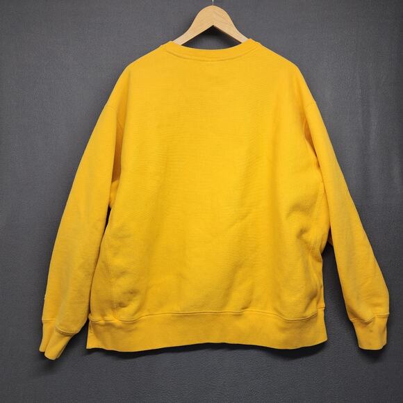 Champion Reverse Weave Sweatshirt Mens XXL 2XL Yellow Heavyweight Distressed - Picture 2 of 15